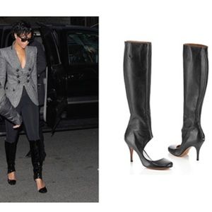 MAISON MARTIN MARGIELA PATENT CUTOUT BOOTS